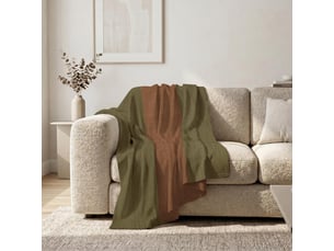 Plaid en coton 140x200 cm natalia vert, par soleil d'ocre