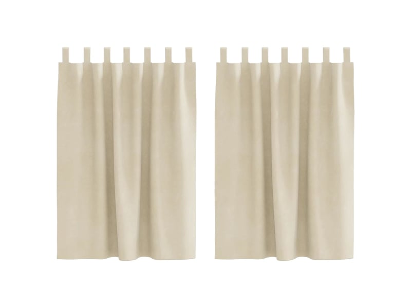  Lot de 2 rideaux, rideaux de fenêtre crème 140 x 140 cm velours cf44017  - Conforama A