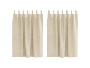Lot de 2 rideaux, rideaux de fenêtre crème 140 x 140 cm velours cf44017