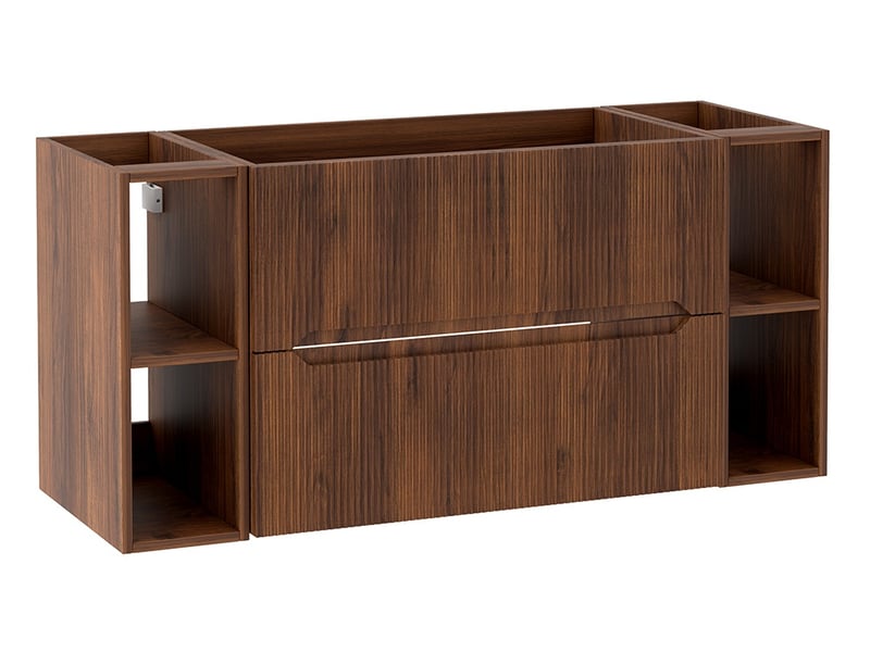 Meuble sous vasque suspendu avec 2 étagères 2t novo l.120 cm effet noyer warmia - Conforama A