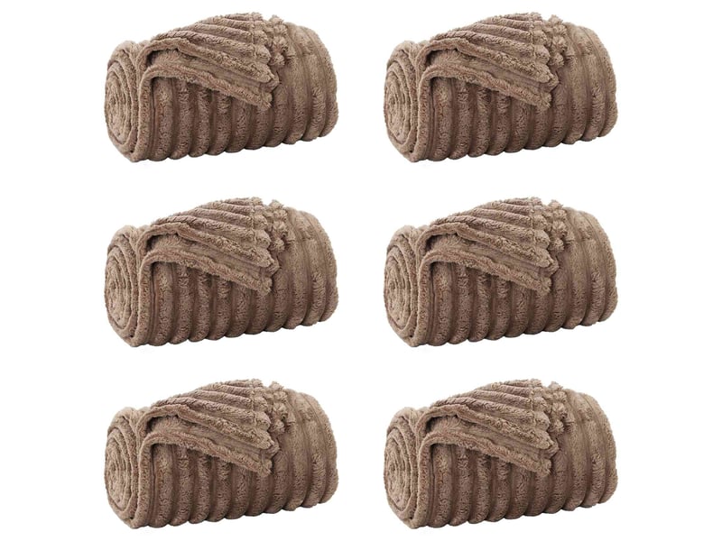  Couverture jetée de canapé 6 pcs camel 270x240 cm 10.34 kg polaire  - Conforama A