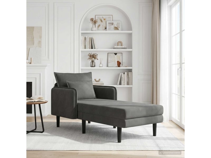 Vidaxl grande méridienne gris foncé tissu en velours côtelé - Conforama B
