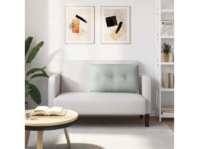 Coussin de dos, coussin de dossier gris clair 80 x 50 cm tissu en velours côtelé cf54687 - Conforama D