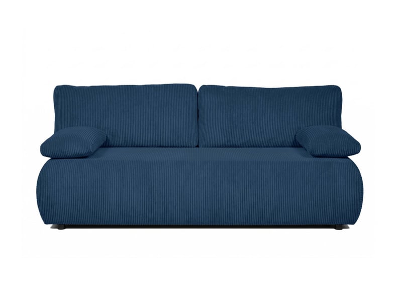 Canapé droit veluto convertible avec coffre en velours côtelé - bleu foncé VELUTO - Conforama E