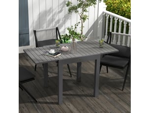 Table de jardin extensible pour 6 personnes, terrasse extensible jusqu'à 162 cm aluminium gris 81162 x 80 x 75 cm pour balcon & jardin