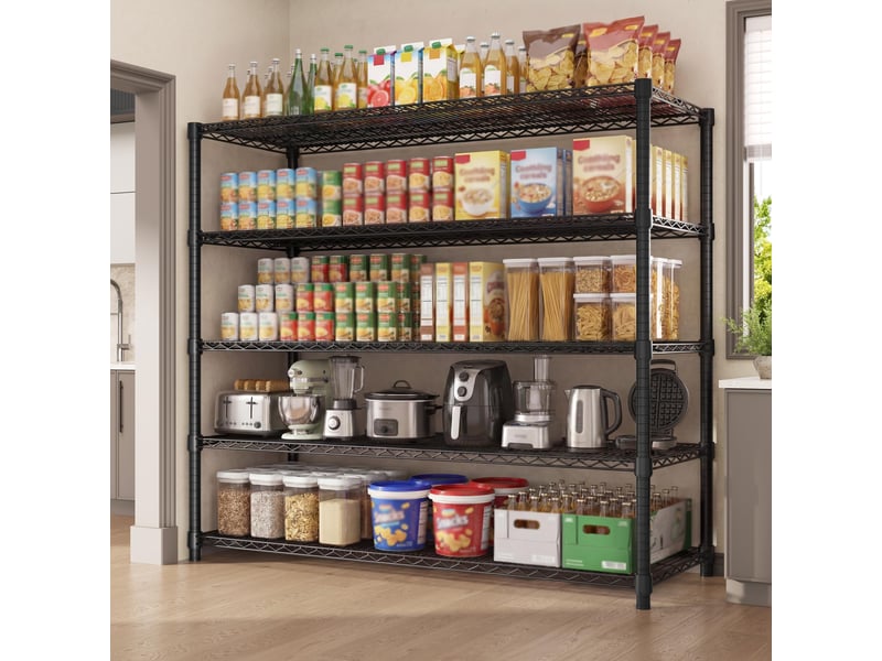 Rayonnage métallique autoportant - 5 niveaux réglables, acier carbone robuste, cuisinecavecelliergarage l 150 x l 45 x h 180 cm PHK_3ARPFCXJ - Conforama D