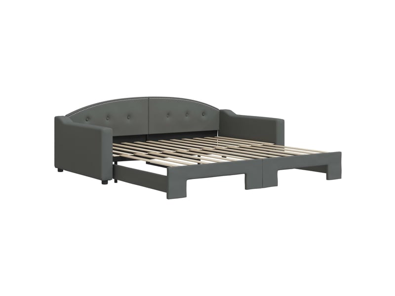  Lit simple- lit adulte -  lit de jour avec gigogne sans matelas gris foncé 100x200 cm  - Conforama A