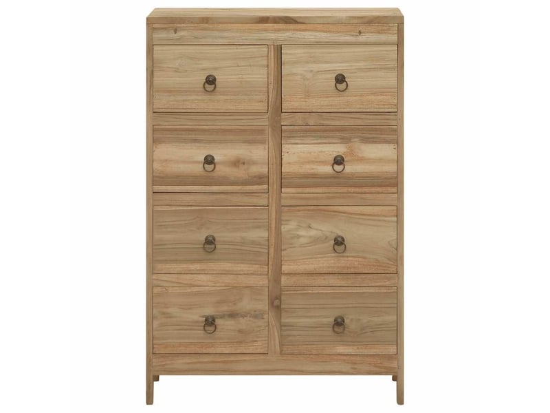  Commode chambre adulte, armoire à tiroirs 55x30x90 cm bois massif de teck  - Conforama A