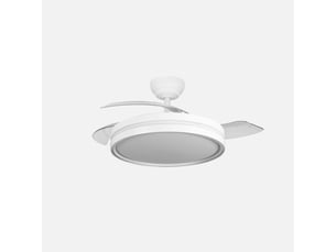 Ventilateur de plafond fabrilamp capitan blanc led 60 w 6980 lm ø107 cm 3 pales rétractables moteur dc télécommande