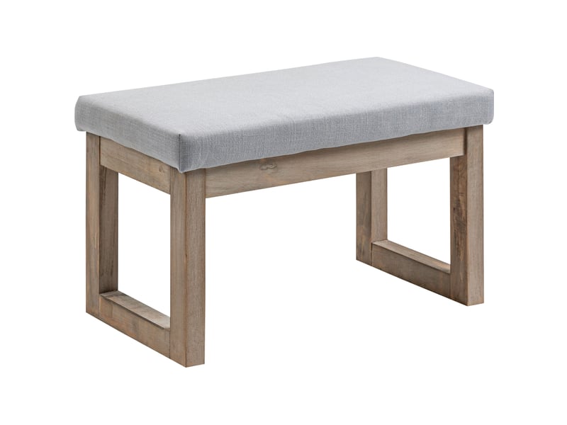  Banc rembourré modenvie en polyester gris 68 x 38 x 42 cm style campagne  - Conforama A