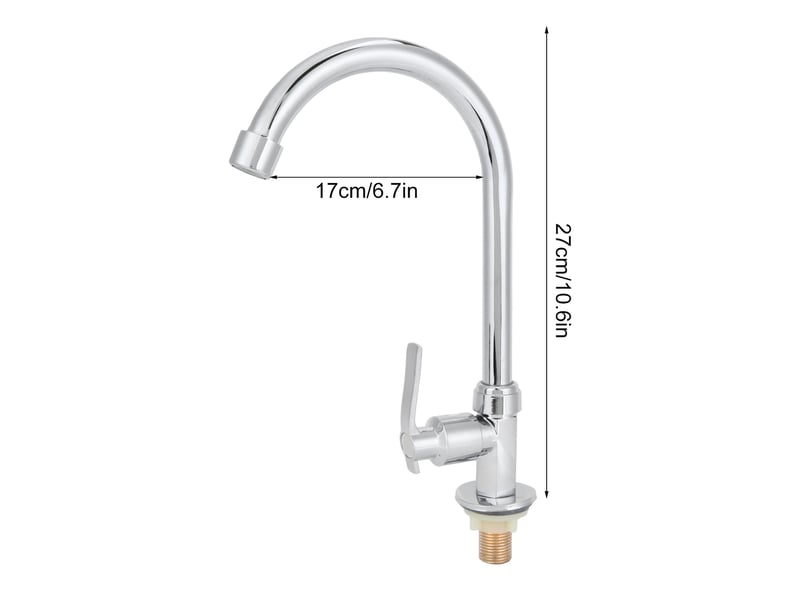  Robinet d'eau froide simple g12, cuisine domestique, lavabo, robinet d'évier rotatif en acier inoxydable  - Conforama C