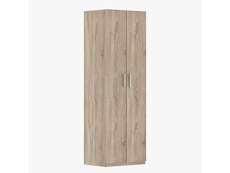  Armoire 2 portes 4 étagères couleur chêne clair  - Conforama A