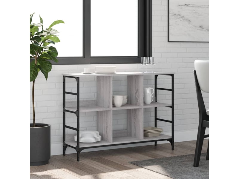  Buffet - bahut - meuble de rangement sonoma gris 102x32x73,5 cm bois d'ingénierie  - Conforama B