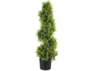 Plante artificielle spirale avec feuillage dense sans entretien pour intérieur et extérieur en plastique vert 90 cm