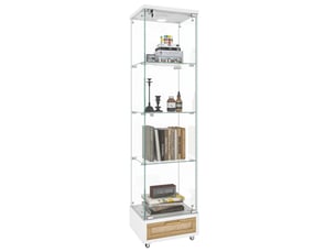 Vitrine coloris blanc 4 étagère(s) <strong>FLORAGRACE</strong> <strong></strong> - 42.5 cmx167.5 cm