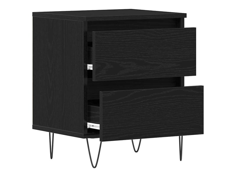 Table de chevet avec tiroir 2 pièces chêne noir 40 x 35 x 50 cm  - Conforama E