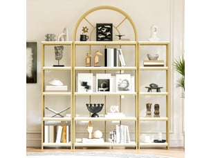 Vitrine coloris blanc 5 étagère(s) <strong></strong> <strong></strong> - 163 cmx184 cm