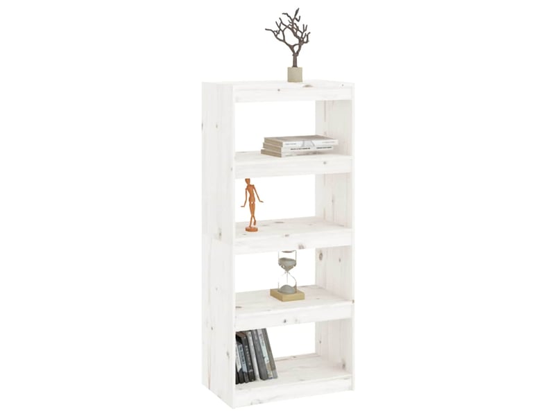  Bibliothèque, étagère de rangement blanc 60x30x135,5cm pin massif  - Conforama D