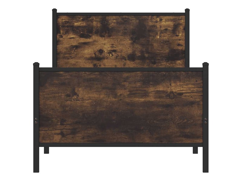  Lit simple- lit adulte -  cadre de lit en métal sans matelas chêne fumé 80x200 cm  - Conforama D