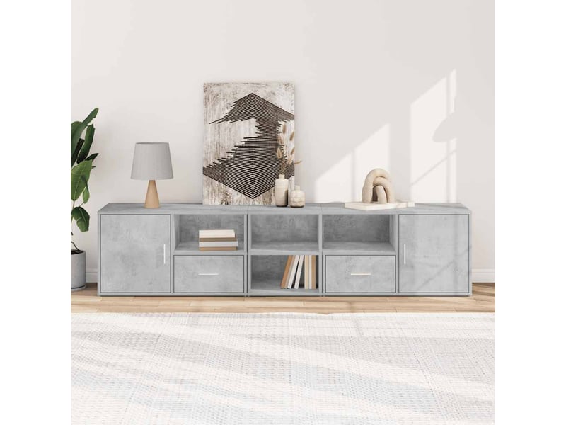  Armoire d'angle, armoire de rangement gris béton 200x40x45 cm bois d’ingénierie  - Conforama C