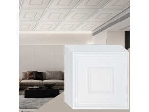 Vevor dalles plafond, lot 12, 24x24 po. Pvc, installation facile, blanc.