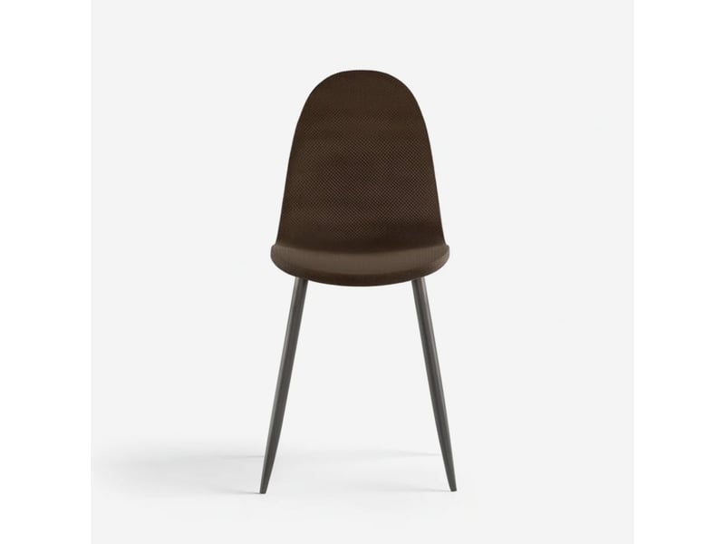  Lot de 4 chaises de salle à manger rembourrées en rotin synthétique vienna - marron  - Conforama C