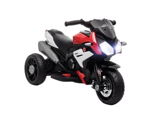 Moto électrique pour enfants, lumières et sons, 3 kmh, rechargeable, plastique et métal, noirrouge