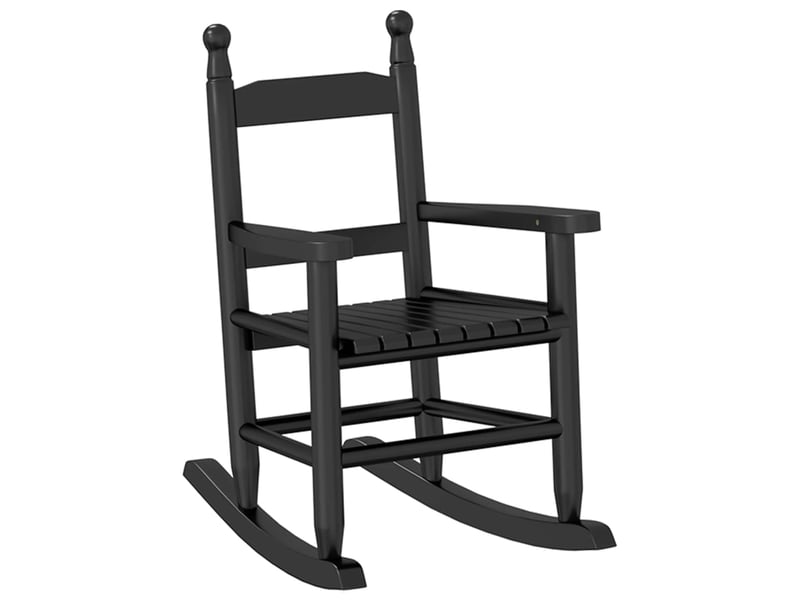  Chaise à bascule pour enfants 3-6 ans en bois de peuplier noir dec028937  - Conforama A