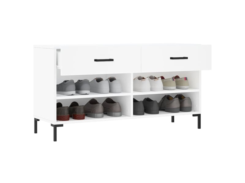  Banc à chaussures, meuble à chaussures blanc 102x35x55 cm bois d'ingénierie shl5645  - Conforama D