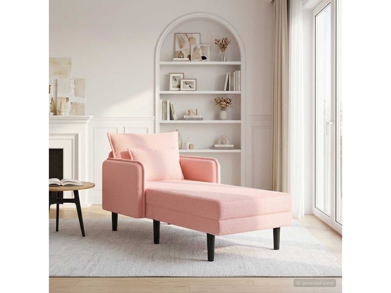 Vidaxl grande méridienne rose bouclé - Conforama B