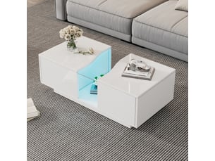 Table basse rectangulaire coloris blanc ATELIER CONFORTIEL - 50 cmx100 cm