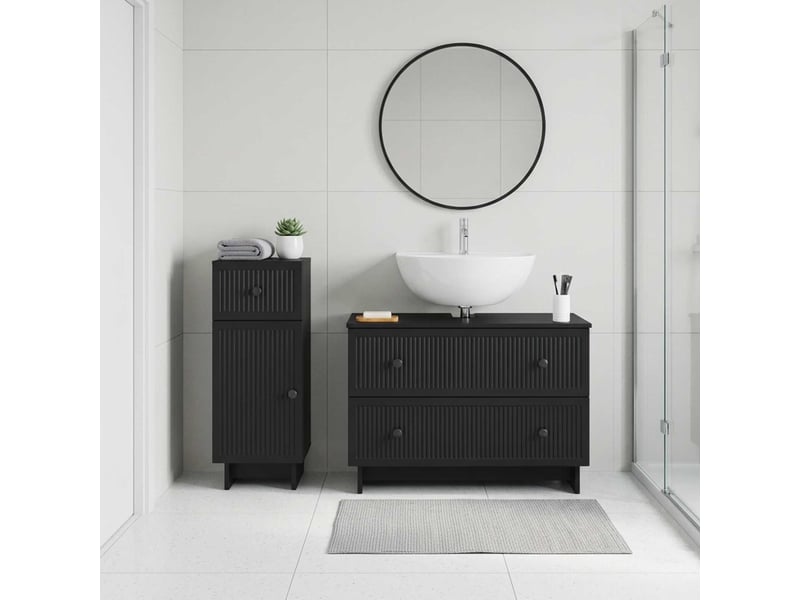 Ensemble de 2 meubles de salle de bain ede noir cf63148 - Conforama B