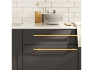 Poignées d'armoire, 5 unités, dorées, acier inoxydable