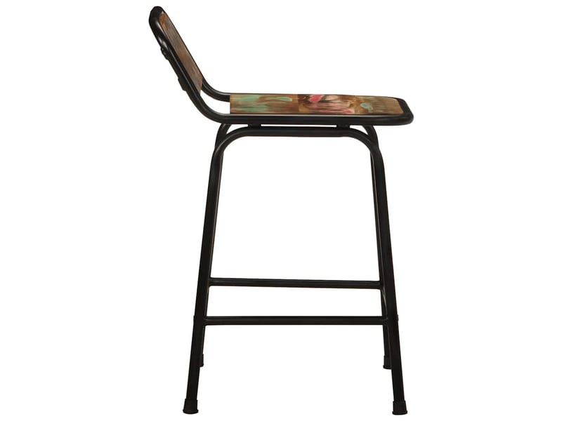  Lot de 4 tabouret de bar, chaise de bar 46x35,5x70cm bois massif récupération  - Conforama C