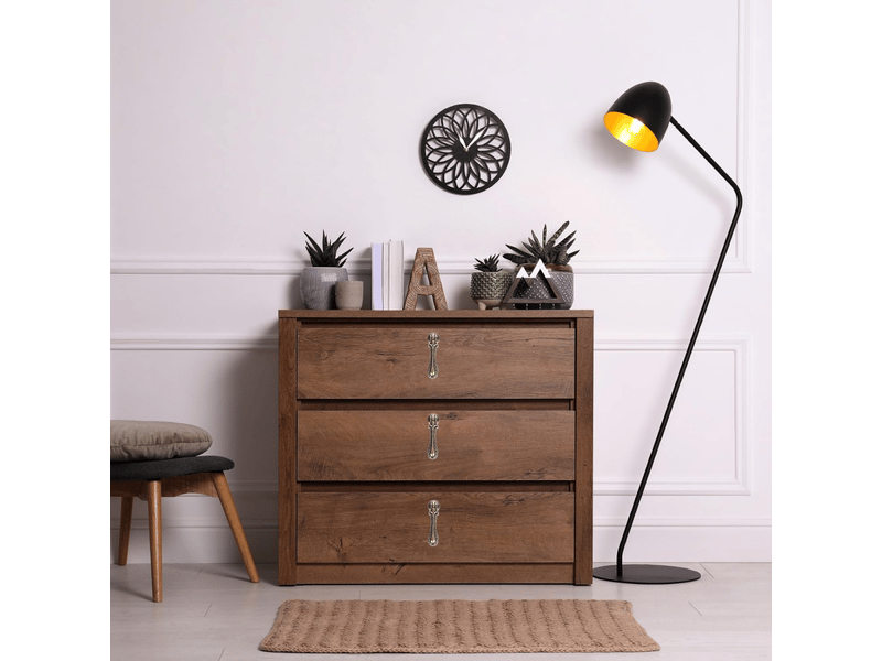 Lot de 4 poignées d'armoire vintage en alliage de zinc sculptées en forme de larme, patine ancienne  - Conforama C