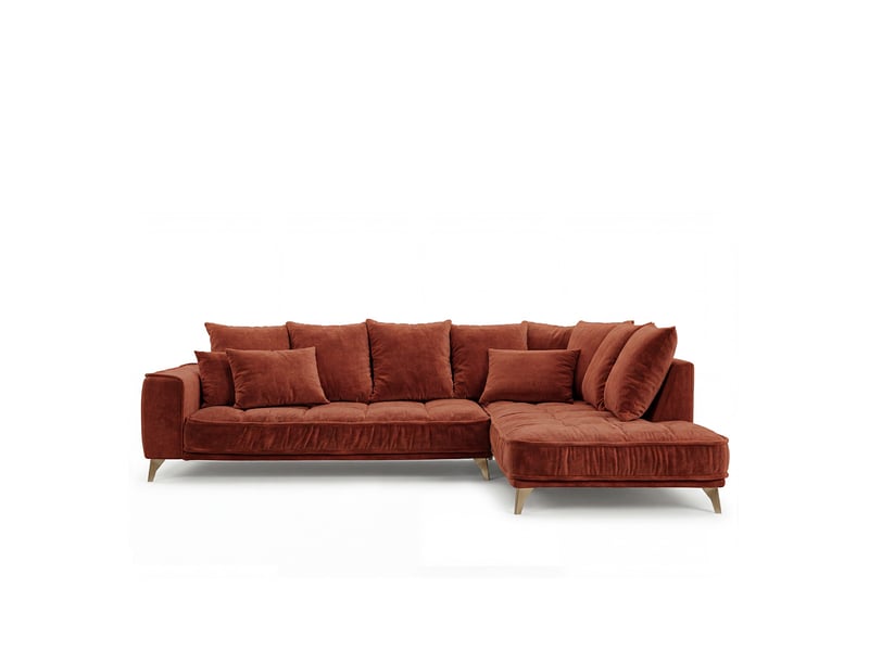  Canapé angle gauche altamo en velours terracota- 4 places 3CA51.PI.4A.G.21 - Conforama A