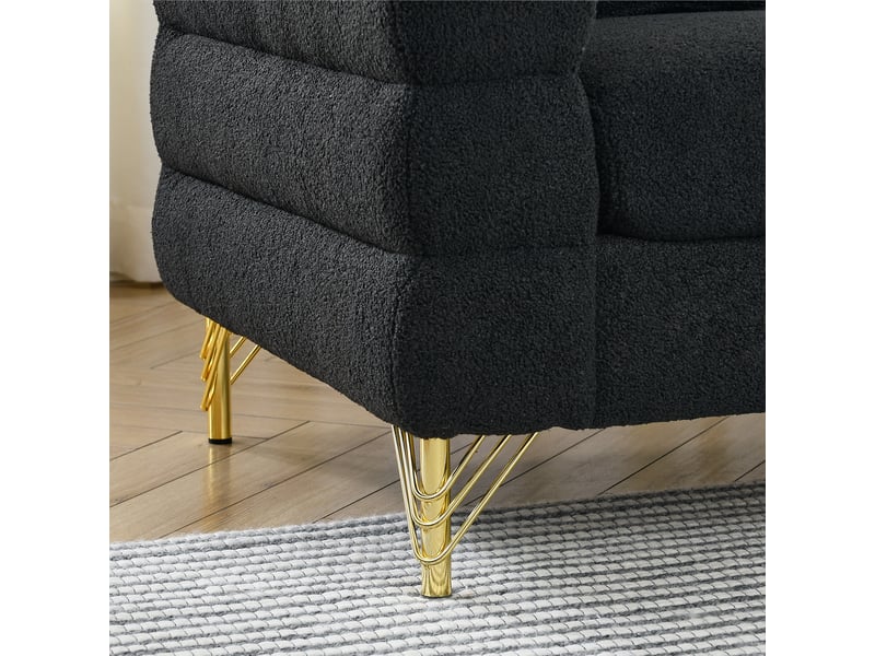  Canapé moderne - un ensemble de canapés modernes, doux et en forme de nuage, 205.7 x 81 x 71 cm, noir, réf. W3349s00155  - Conforama R