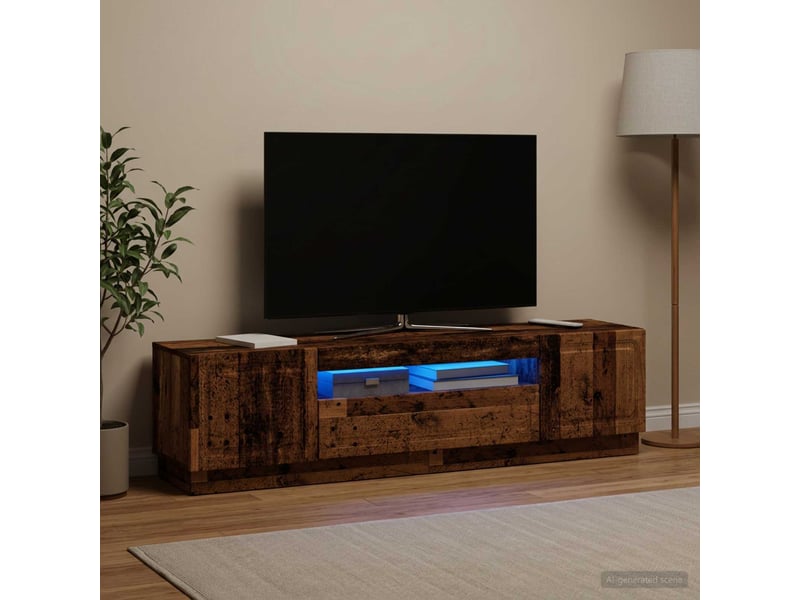  Meuble tv - banc tv - meuble de rangement led bois ancien bois d'ingénierie  - Conforama D