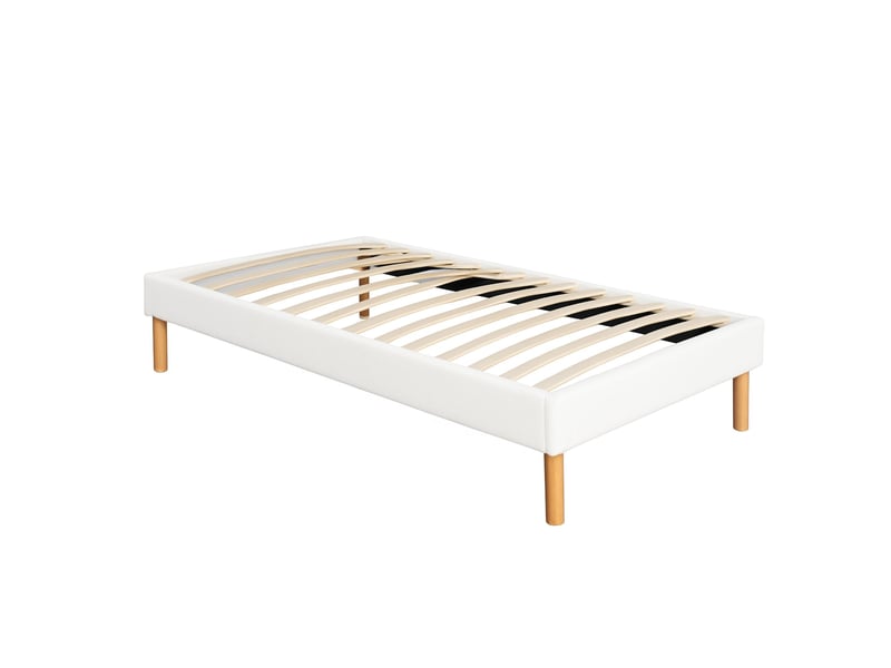 Ensemble sommier tapissier et matelas 80x190 cm - couleur : blanc - matelas latex soutien ferme gregblanc-mathieu-80x190-blanc - Conforama C