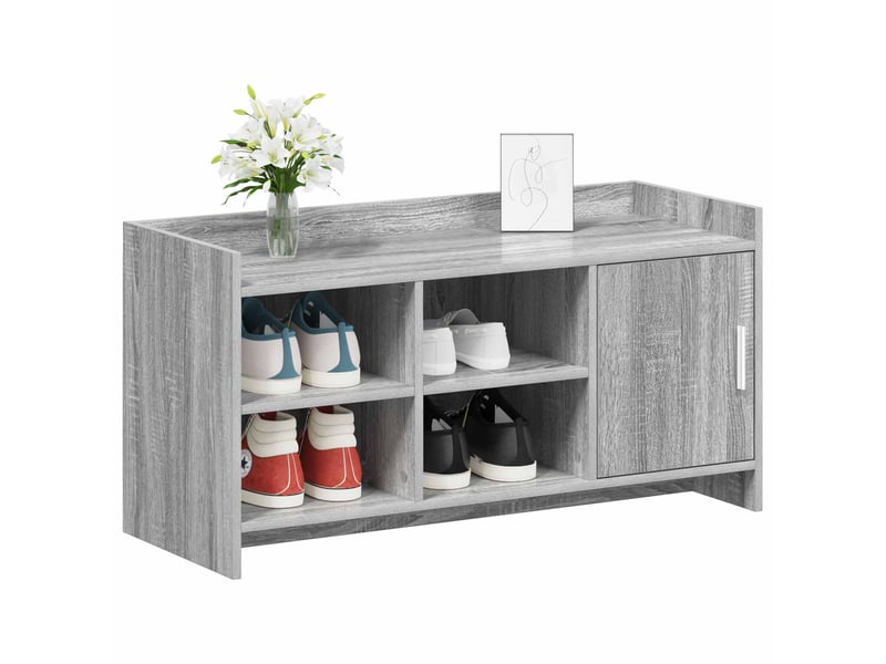  Meuble à chaussure, cabinet à chaussures avec porte sonoma gris 100x39,5x51 cm  - Conforama C