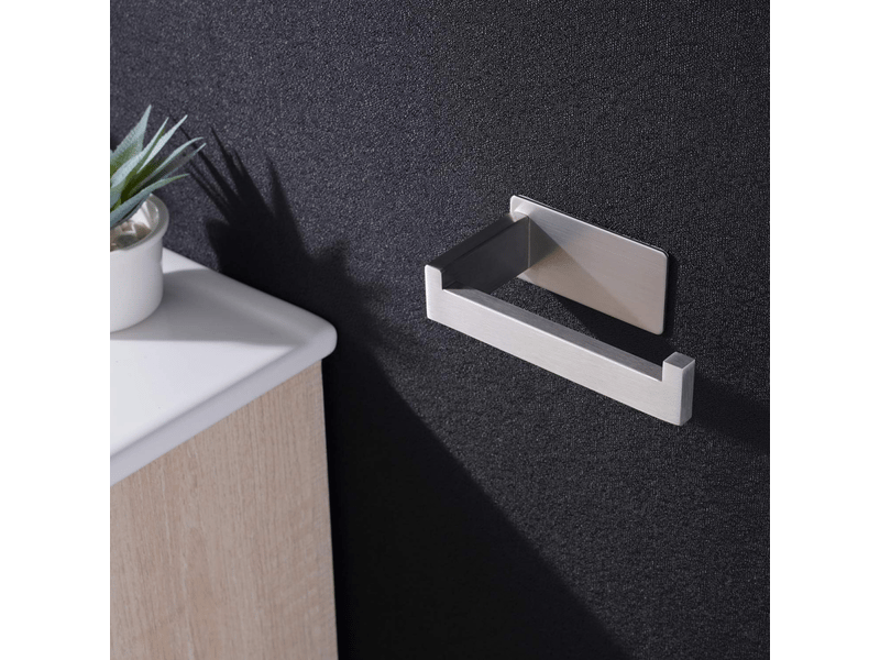  Porte papier toilette support,derouleur papier toilette, acier inoxydable adhésif, pour cuisine salle de bains, argent  - Conforama C