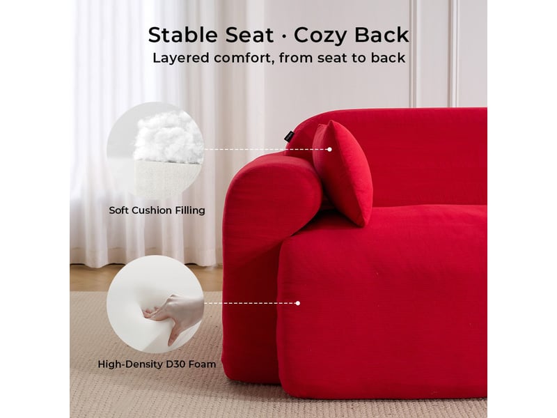  Canapé 2 places assise haute structure compressée  - Conforama D