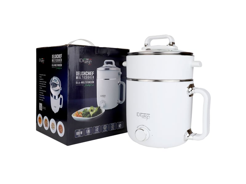 Multicuiseur électrique 1,8 L – 1 500 W, 2 niveaux de puissance, cuisson vapeur et couvercle en verre - Conforama A