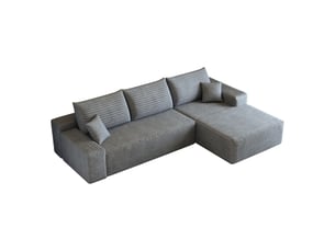 Canapé d'angle modulable avec méridienne en l 270 cm gris 3 places - sans montage
