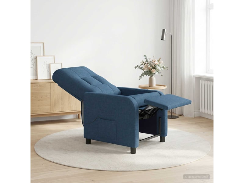 Vidaxl fauteuil de massage inclinable bleu tissu - Conforama B