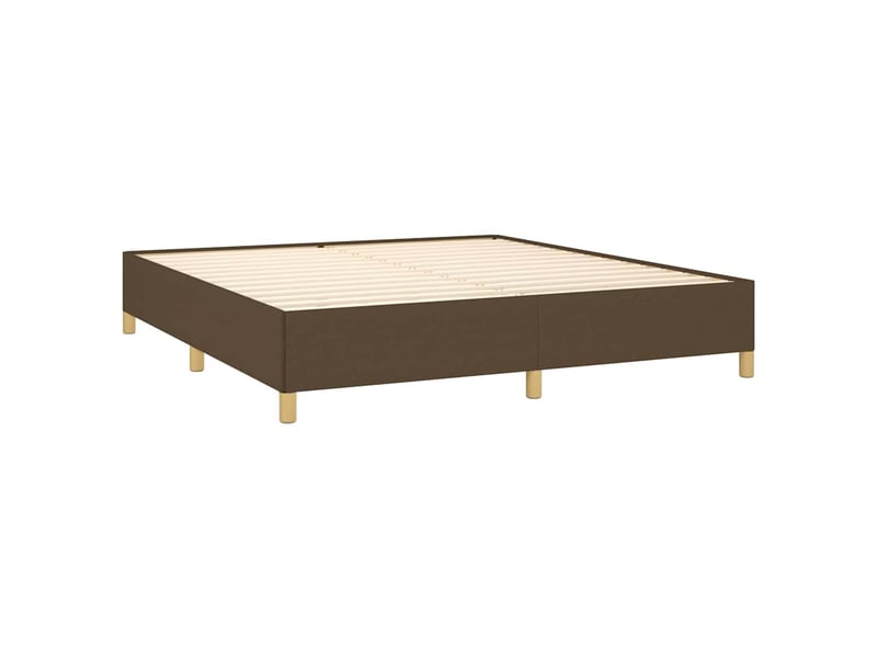  Lit double - lit adulte - cadre de lit à lattes marron foncé 180x200 cm tissu  - Conforama D
