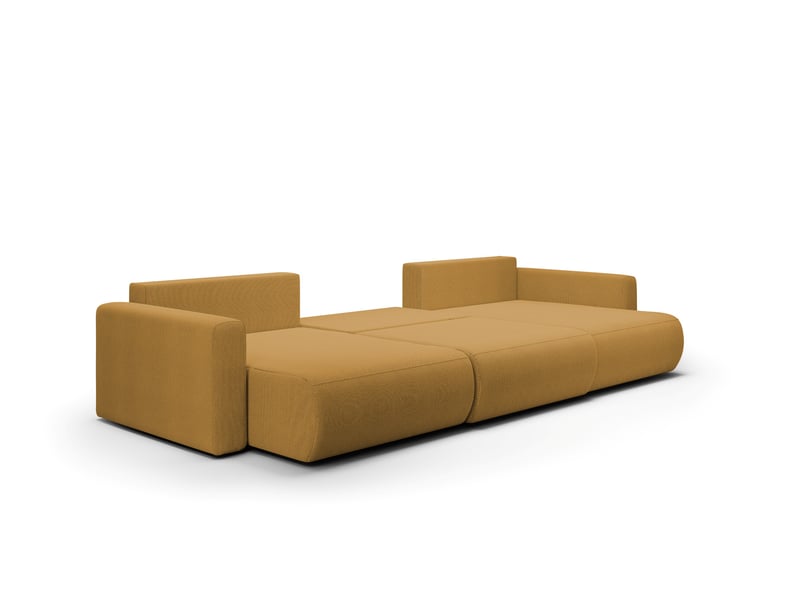 Canapé d'angle convertible 5 places welly u jaune - Conforama C