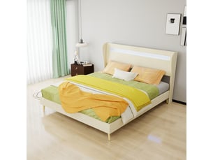 Lit 2 places 160x200 cm <strong>PHOEBE CAT</strong>  <strong></strong> coloris beige