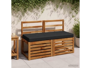 Lot de 2 coussins de banc, coussins d'assise soest 100 % polyester noir cf57326