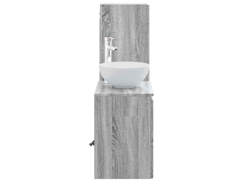 Ensemble de mobilier de salle de bain 2 pcs sonoma gris shl7764 - Conforama D